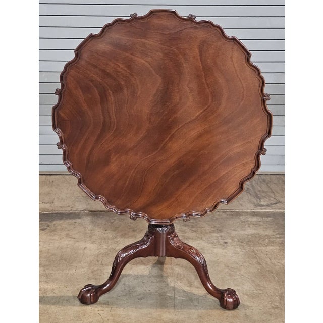 Kindel Winterthur Collection Philadelphia Carved Mahogany Tilt Top Pie Table For Sale - Image 10 of 14