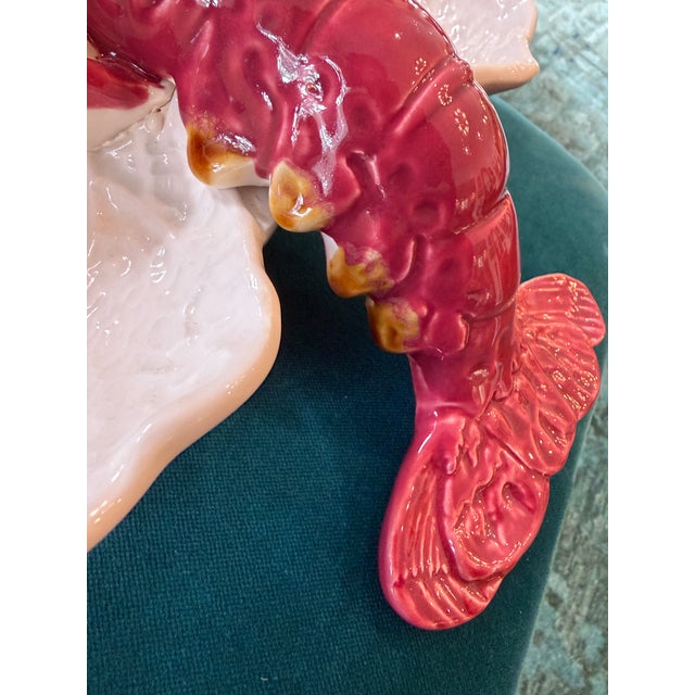 Vintage Large Pre-1960's “Agatha Christie” Majolica Lobster Platter For Sale - Image 11 of 15