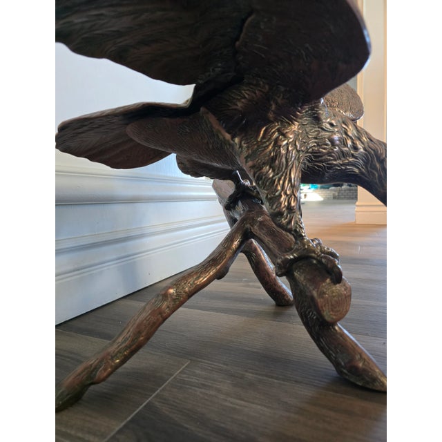 1960s Extra Large Vintage Eagle Sculpture Brass For Sale - Image 5 of 18