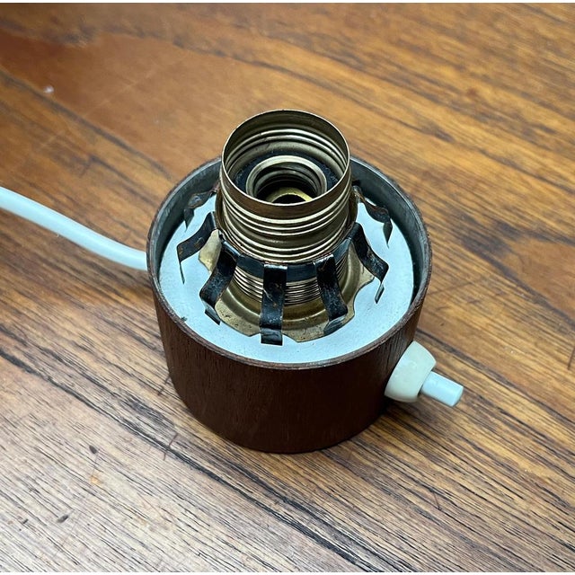 Mid-Century Minimalist Teak and Glass Table Lamp, 1960s For Sale - Image 12 of 18