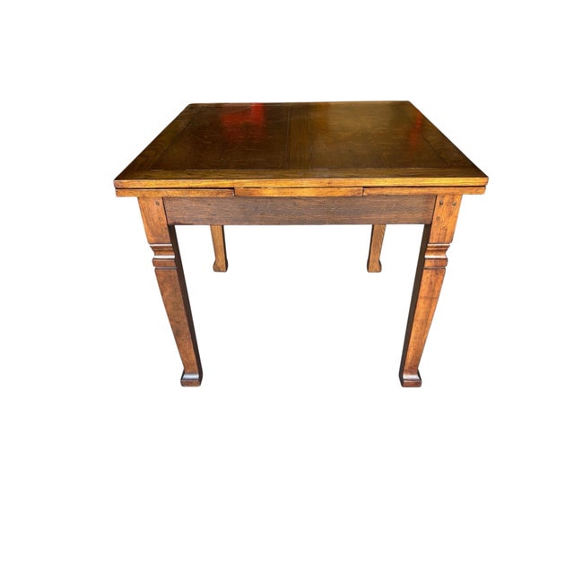 1930s Solid Oak Draw Leaf Table For Sale - Image 4 of 9