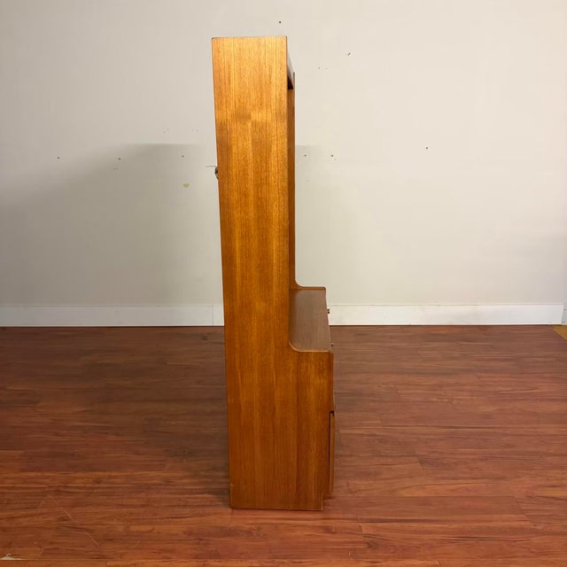 Nathan Furniture Nathan Furniture Tall Teak Bookcase Cabinet For Sale - Image 4 of 11