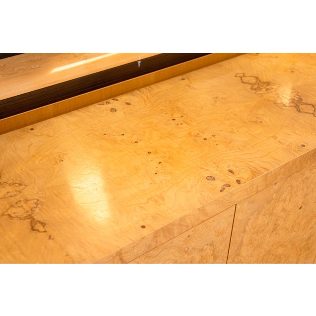 A vintage Henredon Scene Two credenza. This classic mid-century credenza by Henredon features their beautiful olive...