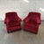 A wonderful pair of Danish club chairs from the Art Deco period, upholstered in deep burgundy mohair velvet with...