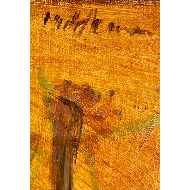 Raoul Middleman, Large Abstract Beach Scene Oil Painting Woman with Children Raoul Middleman, c.1970's For Sale - Image 4 of 5