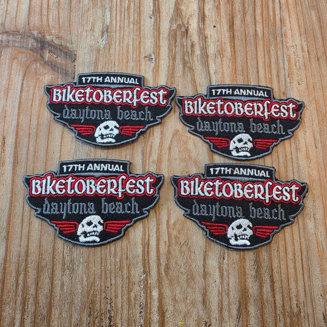 Curated 2009 Motorcycle Rally Embroidery Collection - 12 Pieces For Sale - Image 4 of 8