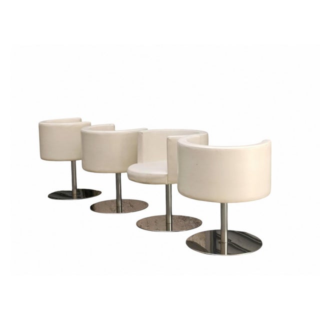 Mid-Century Modern Cidonio Swivel Chairs by Antonia Astori for Cidue, Italy, 1970s, Set of 4 For Sale - Image 3 of 7