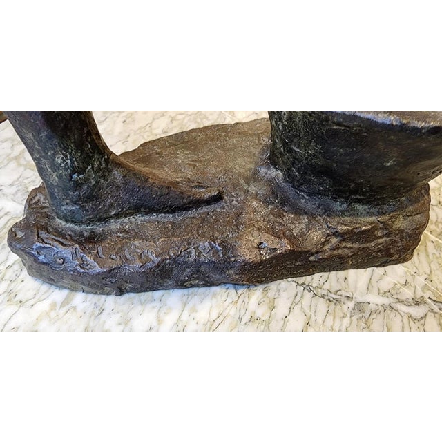 Early 20th Century Patinated Bronze Sculpture of a Man Washing Himself Over a Bucket by Carlos De La Cárcova, Argentina For Sale - Image 10 of 11