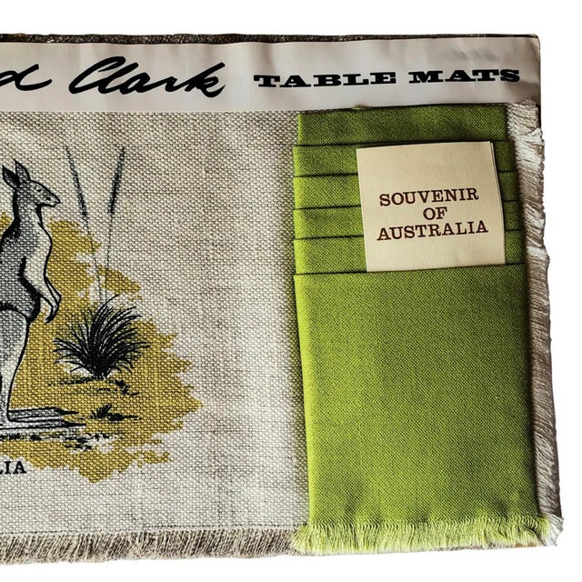 Mid-Century Modern 1950s Mid-Century Modern Donald Clark "Kangaroo" Table Mats &Napkins Set - New Old Stock Design No 1 For Sale - Image 3 of 8