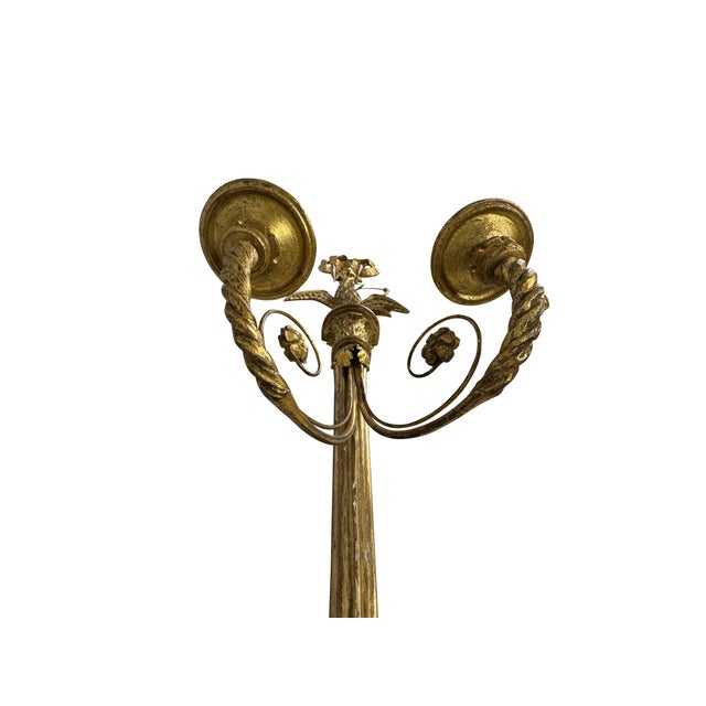 Gold Early 20th Century Italian Carved Large and Giltwood Two-Light Sconces - A Pair For Sale - Image 8 of 18