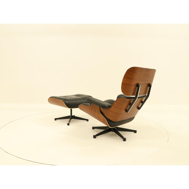Wood Set of Vintage Lounge Chair and Ottoman by Charles & Ray Eames for Vitra, 2000s For Sale - Image 7 of 18