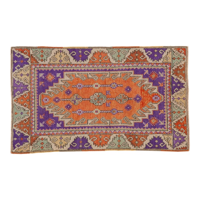 Vintage Distressed Oushak Rug - 2'5" x 3'11" For Sale