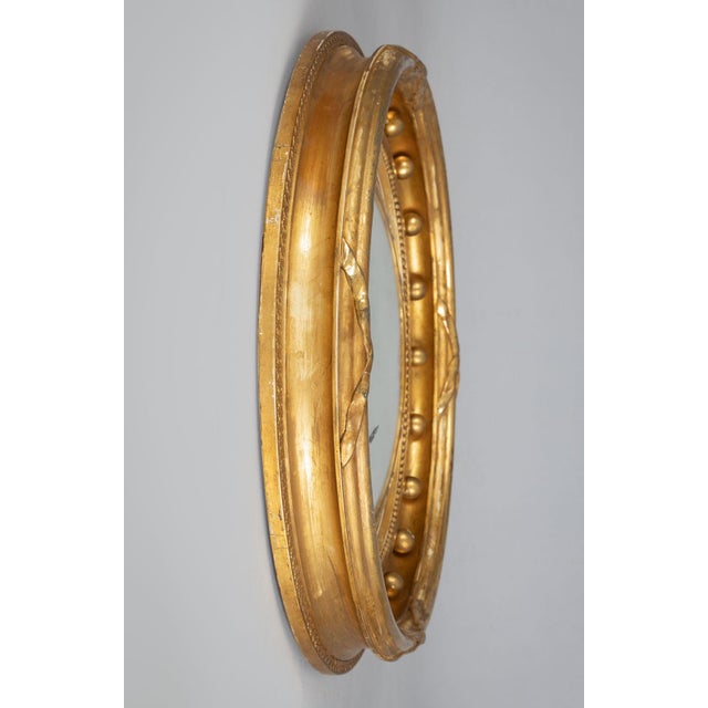 Traditional Antique Regency Giltwood Convex Mirror, 19th Century For Sale - Image 3 of 4