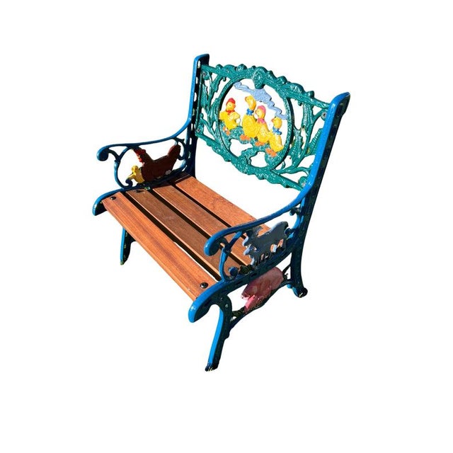 Wood Cast Iron and Mahogany Children's Chair For Sale - Image 7 of 7