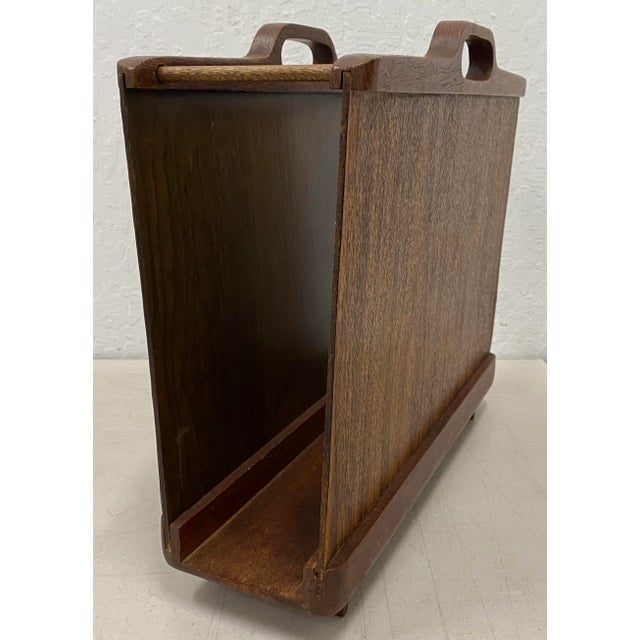 Mid-Century Modern Ernest Sohn Siamese Teak Magazine Holder C.1960s For Sale - Image 3 of 9