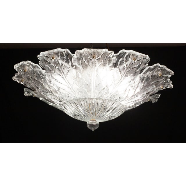 Italian Mid-Century Large Transparent Murano Glass Ceiling Light For Sale - Image 9 of 12