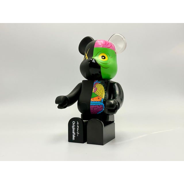 Plastic Kaws Black Dissected 400% Bearbrick Companion Figure For Sale - Image 7 of 15