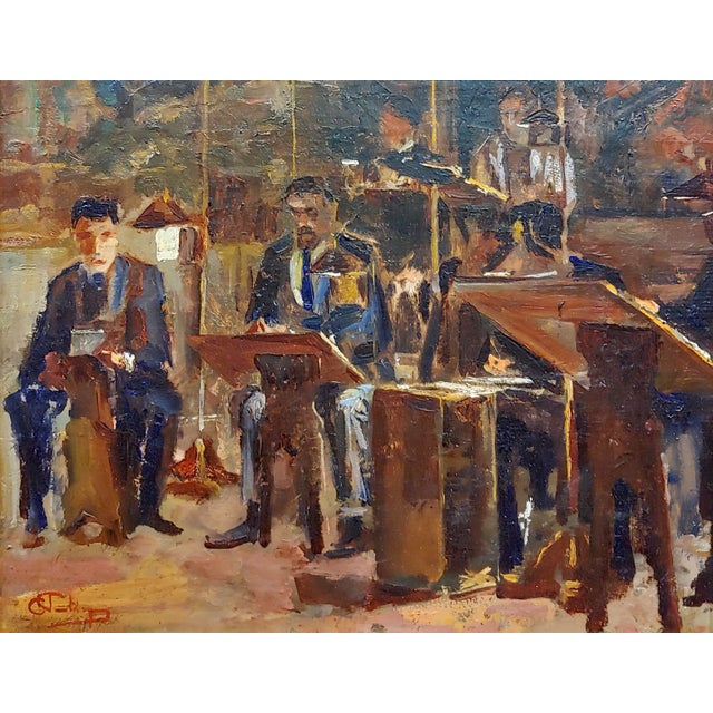 American Philharmonic Orchestra - Expressionist Oil Painting -C1950s For Sale - Image 3 of 12