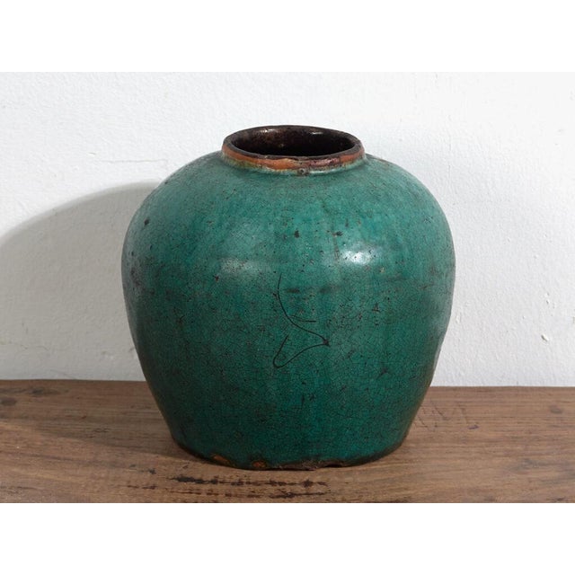 Antique Chinese Green Vase For Sale - Image 5 of 6