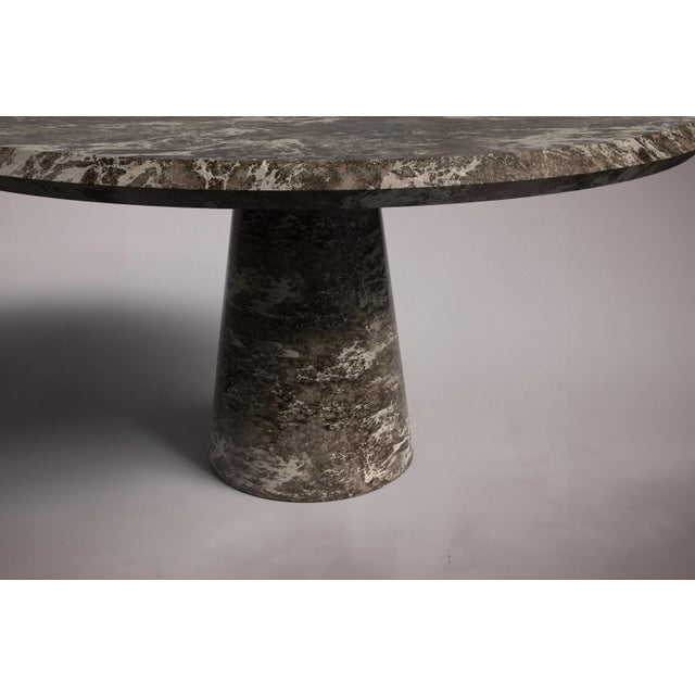 Not Yet Made - Made To Order Castle Emperador Dark Marble Round Dining Table 60" For Sale - Image 5 of 5