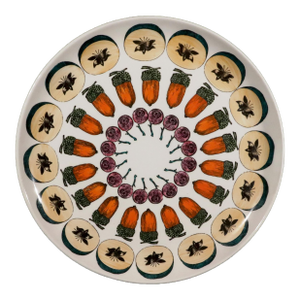 Piero Fornasetti Ceramic Plate With Giostra Di Frutta Pattern, Number 3 in Series