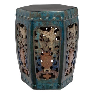 Chinese Sancai Blossom Garden Stool For Sale