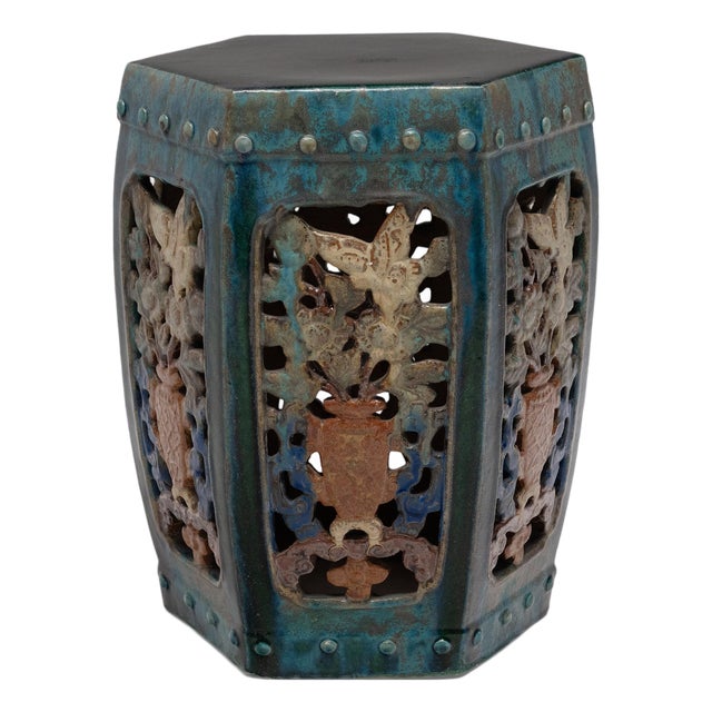 Chinese Sancai Blossom Garden Stool For Sale