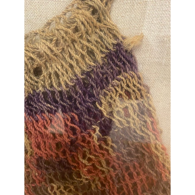 Late 20th Century Framed Authentic Woven Fiber Bilum Bag Sepik River Palembei Village For Sale - Image 4 of 9