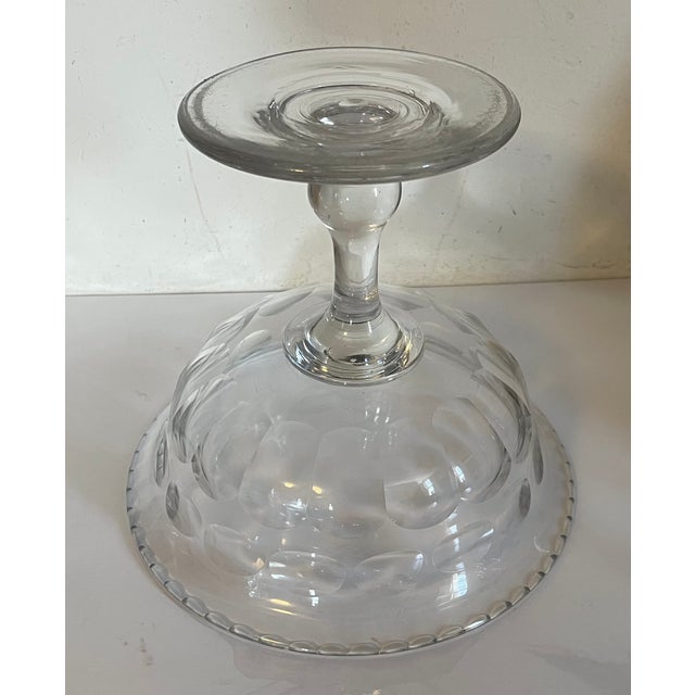 Glass Antique 19th Century American Cut Glass Footed Centerpiece Compote or Fruit Bowl For Sale - Image 7 of 16