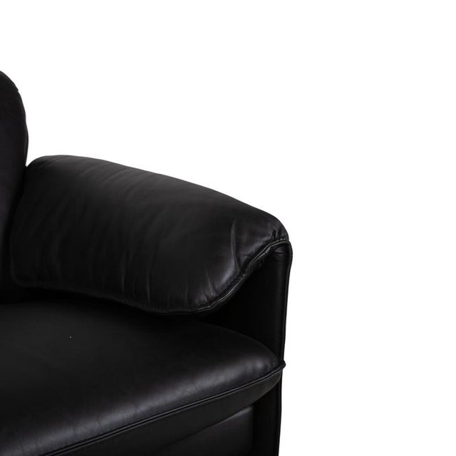 Modern Leather Three-Seater Black Bora Sofa from Leolux For Sale - Image 3 of 12