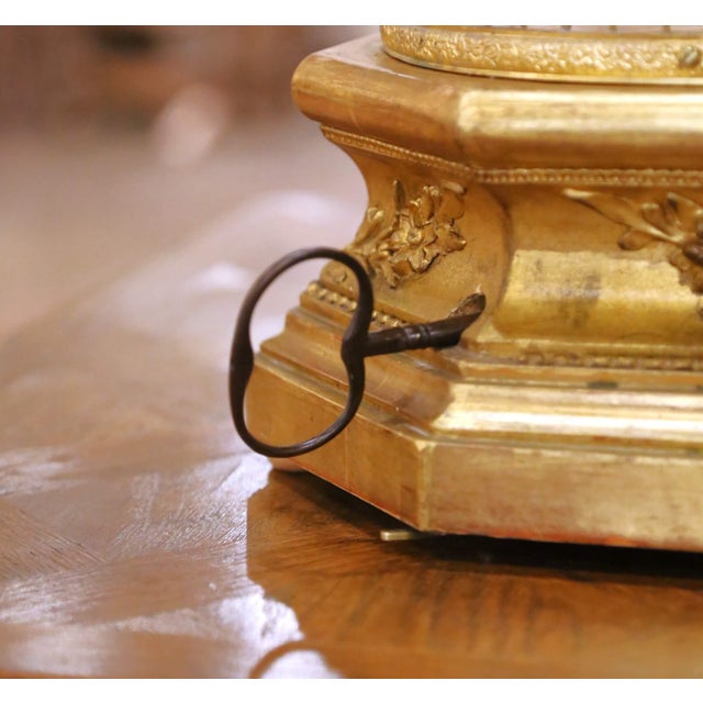 Wood 19th Century French Gilt Bronze Singing Bird Automaton on Carved Giltwood Base For Sale - Image 7 of 11