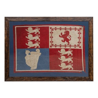 Antique Victorian Framed Royal Standard Flag, 1900s For Sale