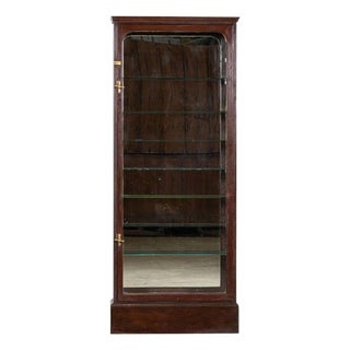 19th Century English Mahogany Glazed Chemist Cabinet, 1880s For Sale