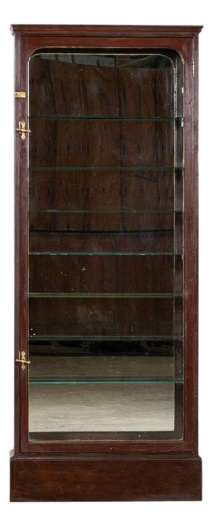 19th Century English Mahogany Glazed Chemist Cabinet, 1880s