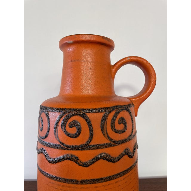 Mid-Century West German Orange Jug Vase, 1960s For Sale - Image 9 of 15