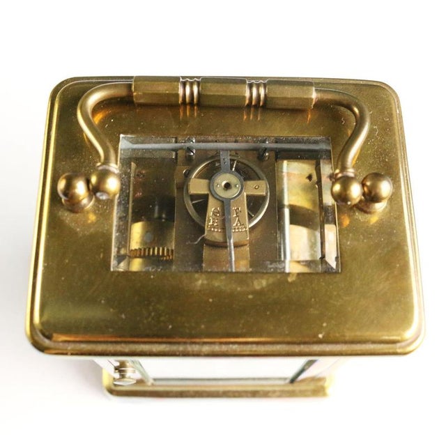 Gold Travel Clock with Case For Sale - Image 8 of 10