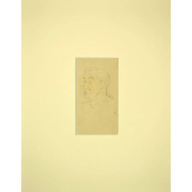 Portrait is an original modern artwork realized in France in the 1880s by the French artist Laurent Bonet. Original pencil...