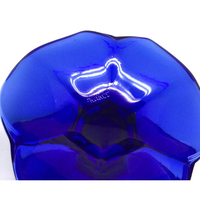 Glass Vintage French Cobalt Blue Ice Cream Coupes - a Pair For Sale - Image 7 of 12
