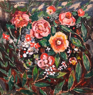 John Wenger Wild Flowers Vibrant Colorful Modernist Oil Painting