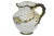 Petite vintage Italian ceramic pitcher with ruffle rim and twisted handle and accented by hand painted flowers and scrolls...