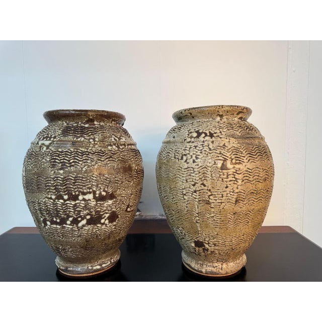 Ceramic Large Italian Rustic Stoneware Jars, 1960s, Set of 2 For Sale - Image 7 of 9