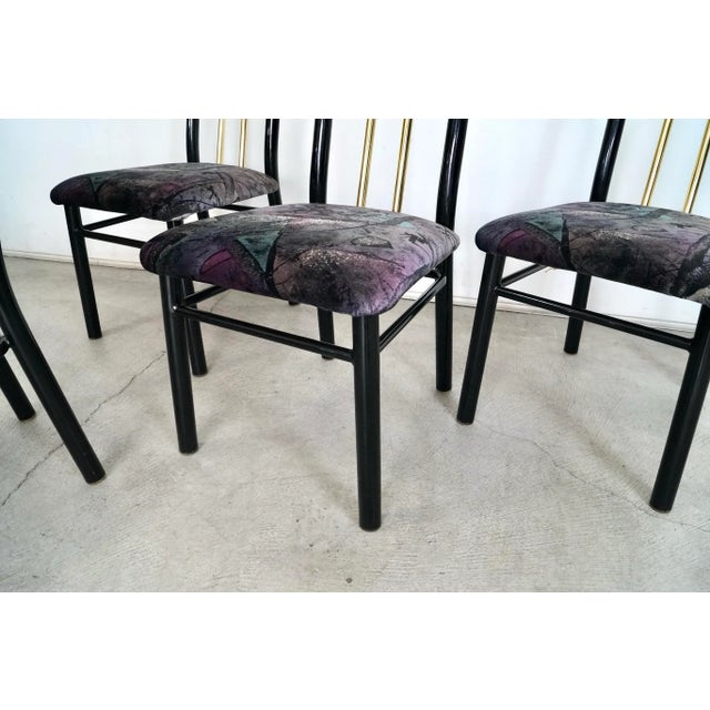 Black 1990’s Art Deco Revival Hollywood Regency Dining Chairs - Set of 4 For Sale - Image 8 of 12