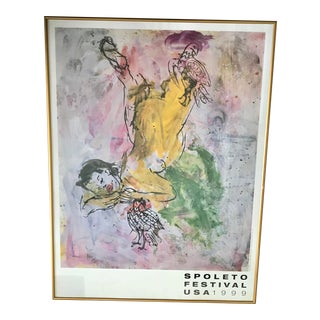1999 Spoleto Festival Framed Poster of O'Murphy Sister II Painting by Georg Baselitz For Sale