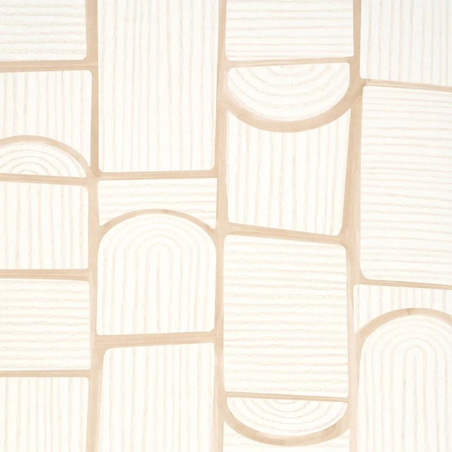 Sample - Schumacher x BACKDROP Bloomsbury Wallpaper in Warm White For Sale