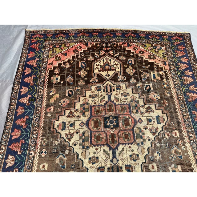 Antique 1900s Hand Knotted Persian Tribal Rug For Sale - Image 6 of 8