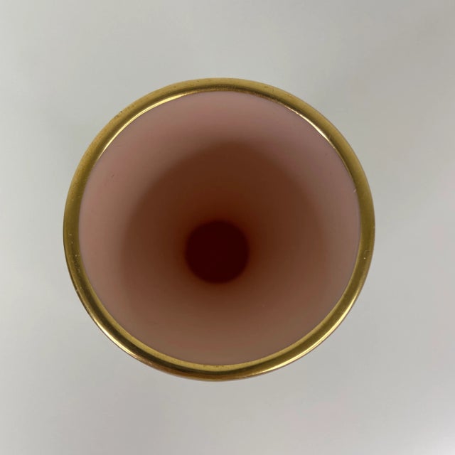 Lenox Mid-Century Lenox Pink Bud Vase With Gold Rim & Laurel Mark – Made in Usa For Sale - Image 4 of 8