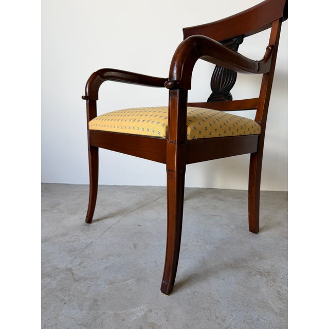Wood Vintage Hollywood Regency Neoclassical Style Mahogany Armchair For Sale - Image 7 of 12