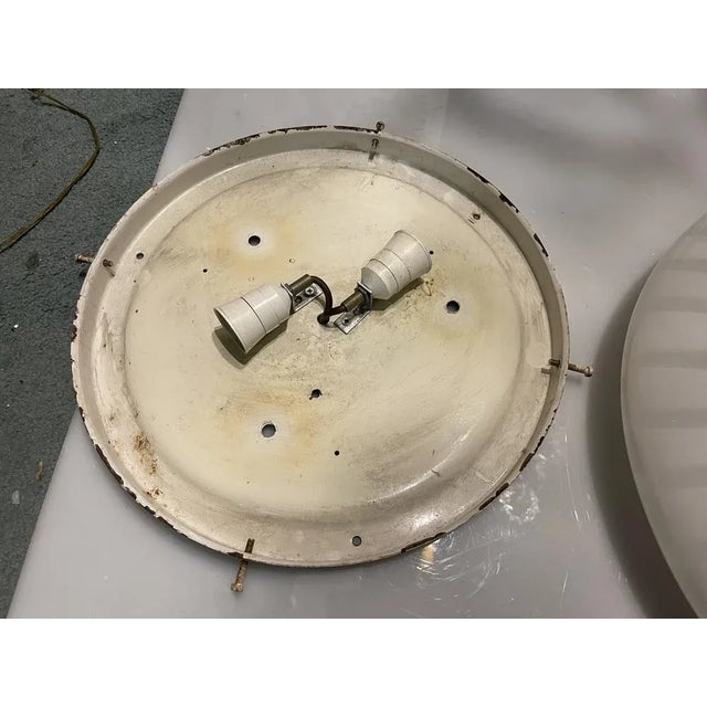 Murano Glass Spiral Flushmount by Venini 1960’s Hand blown spiral glass classic of Venini’s designs Height 20 cm Width 50...