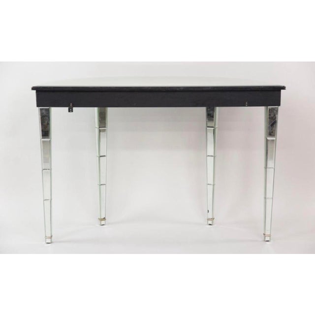 1930s French Serge Roche Style Hollywood Regency or Art Deco Mirrored Demilune Console Table For Sale - Image 11 of 14