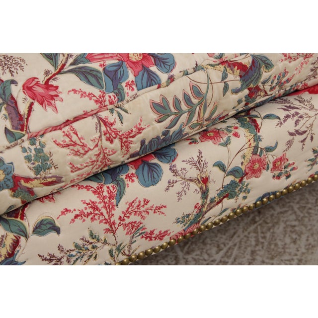 Wood Hickory Chair Mahogany Frame Sheridan Style Loveseat Settee For Sale - Image 7 of 17